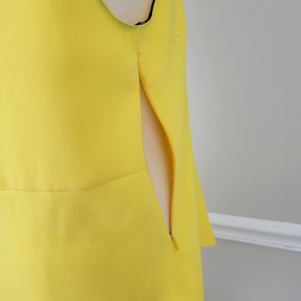 Zara Woman Sleeveless Asynnetric Yellow Crew Neck Top - Picture 6 of 9